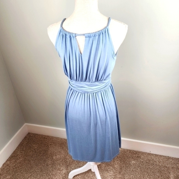 Pink Lily Women Wrap Tie Neck Sleeveless Surplice Midi Dress Stretch Size Medium - Picture 4 of 8